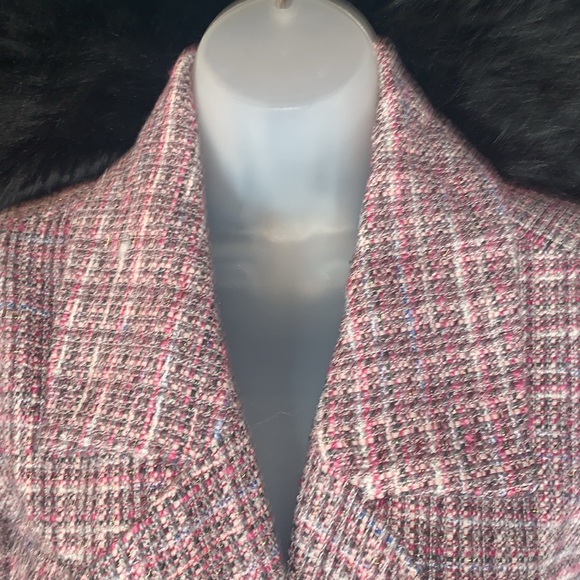 NWT Avec Les Filles Pink/White/Black Plaid Tweed Blazer SZ XL W 4 Pockets - Picture 2 of 11